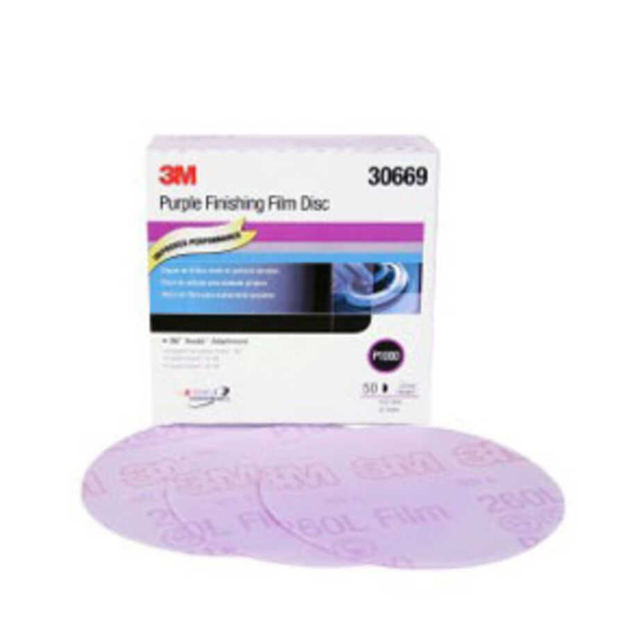 3M Automotive | 30669 | 3M Purple Finishing Film Hookit Disc P1000, 6 in, 50 Pack