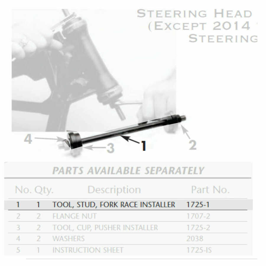 STUD,FORK RACE INSTLR TOOL,