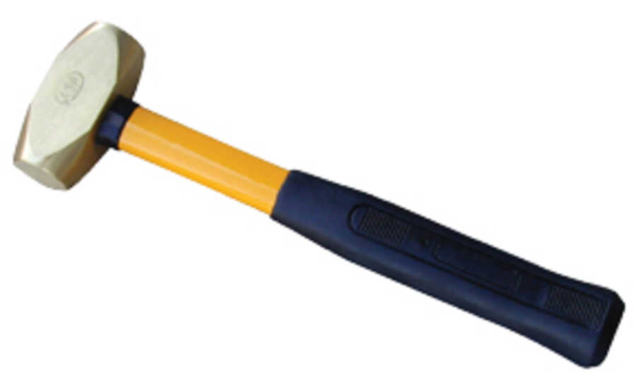 2 LB BRASS HAMMER W/FIB HANDLE