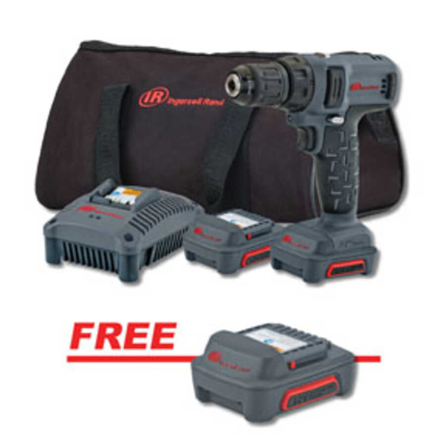 Ingersoll Rand 12V 3/8 in Cordless Drill Driver D1130-K2 New 