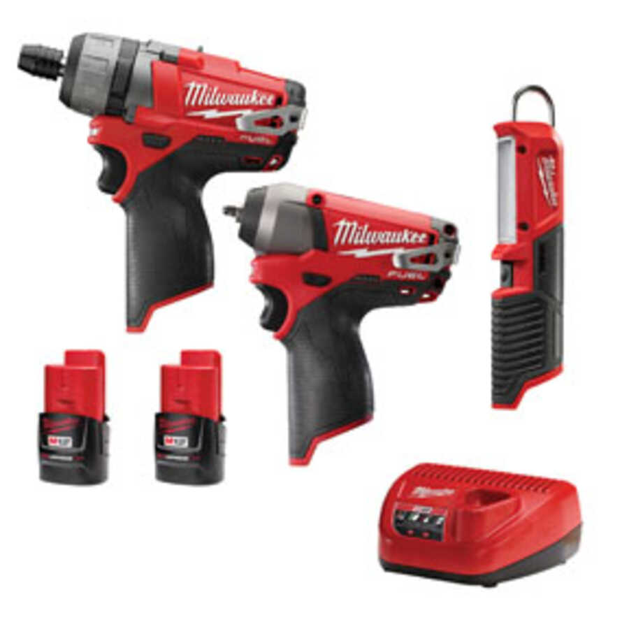 12V 1/4" Screwdriver & Impact Wrench with 3 Pc. Light Fuel Kit