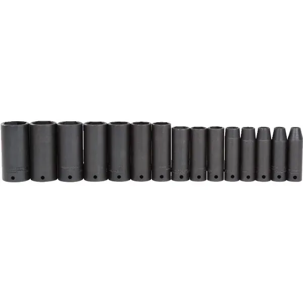 1/2 Inch Drive Fractional SAE 6 Pt Deep Thin Wall Impact Socket (image for) 1/2 Inch Drive Fractional SAE 6 Pt Deep Thin Wall Impact Socket