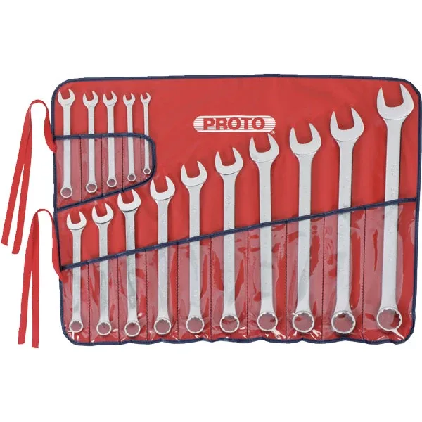 (image for) 12 Pt Satin Combination ASD Anti-Slip Wrench Set 15 Pc