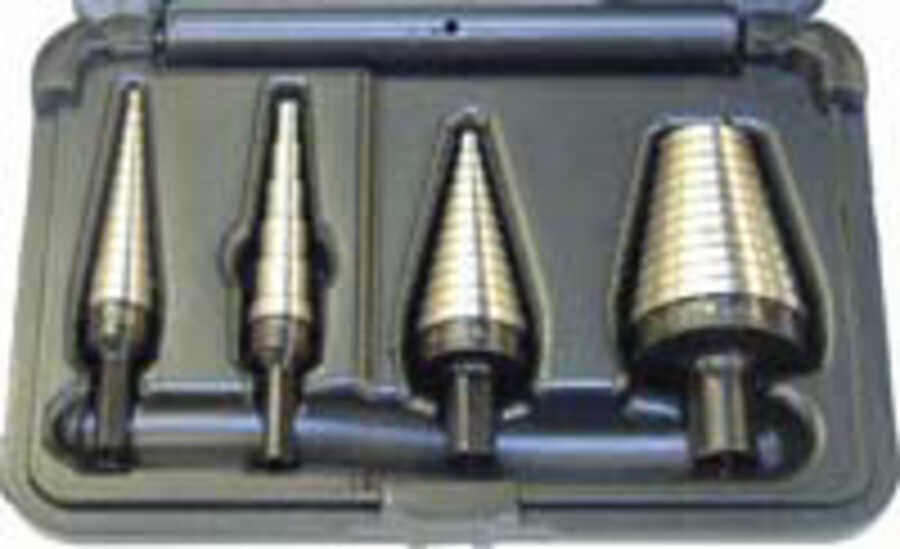 Unibit Step Drill Set 4 Pc Sizes 1, 2, 4, 21