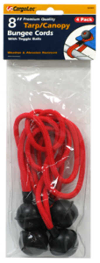 Ball Bungee 4 Pc. 8" Red Tarp