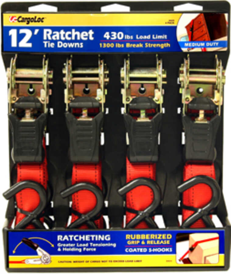 Ratchet Tie Down Set 1" x 12'