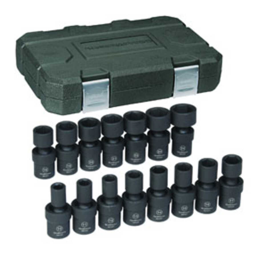 15PC. 1/2"DR MET UNI IMP SKT