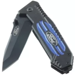 Folding Knife, Black & Blue Handle