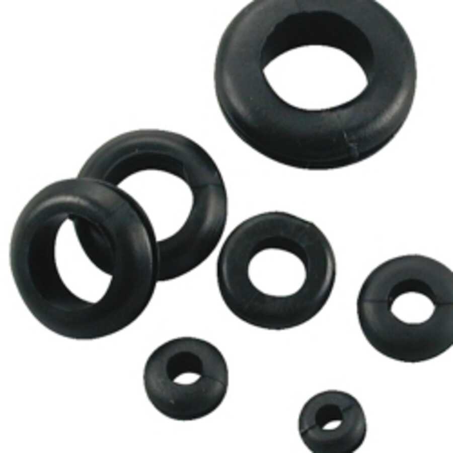 1/4",5/16",3/8" BLACK VINYL GROMMET ASSORT 13 PCS