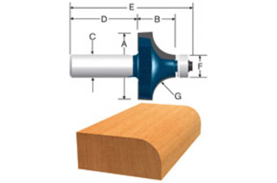 ROUTER BIT 1/8" ROUNDOVER