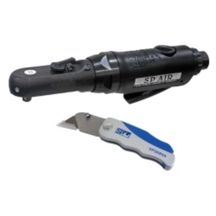 1/4" FLAT HEAD MINI RATCHET WITH UTILITY KNIFE