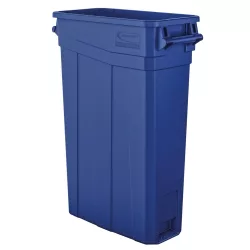 Suncast Commercial Slim Trash Can Blue with Handle