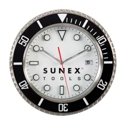 SUNEX STAINLESS STEEL SHOP CLOCK