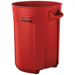 Suncast Commercial 55 Gal Utility Trash Can Red