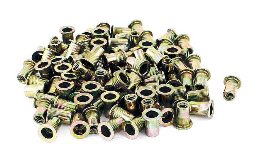 100PC 6MM STEEL RIVET NUS