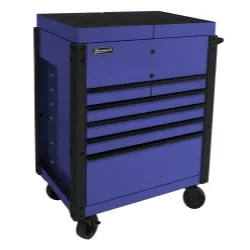 35" 6-Drawer Slide Top Service Cart-Blue