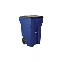 Suncast Commercial 65 Gal Wheeled Trash Can Blue