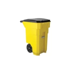 Suncast Commercial 50 Gal Wheeled Trash Can Yellow