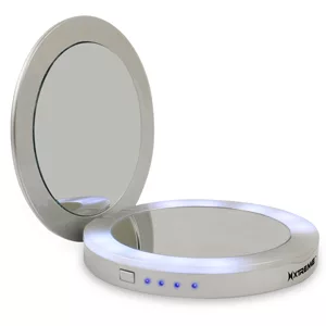 Silver Compact Mirror Power