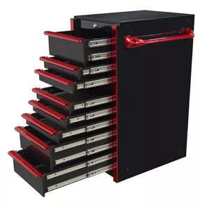 19" 8 Drawer Side Box Black