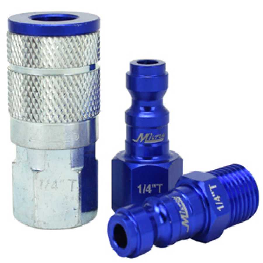 3 Piece T-Style 1/4" NPT Blue