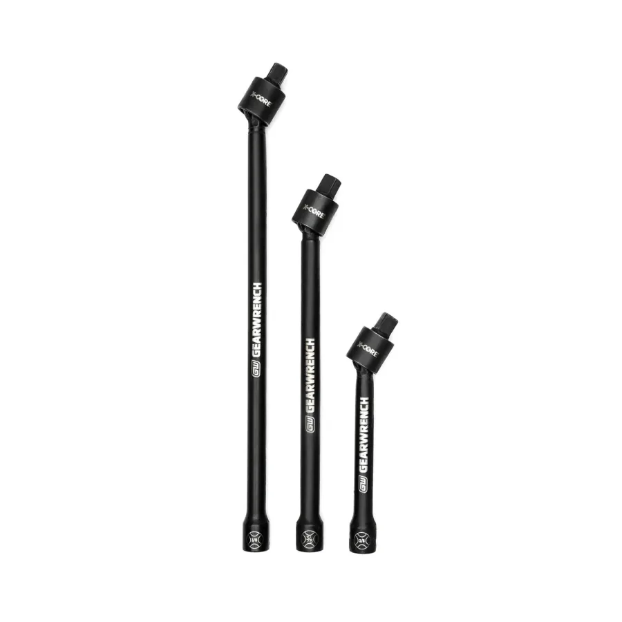 (image for) 3 Pc 3/8" Dr Pinless Universal Joint Impact Extension Set
