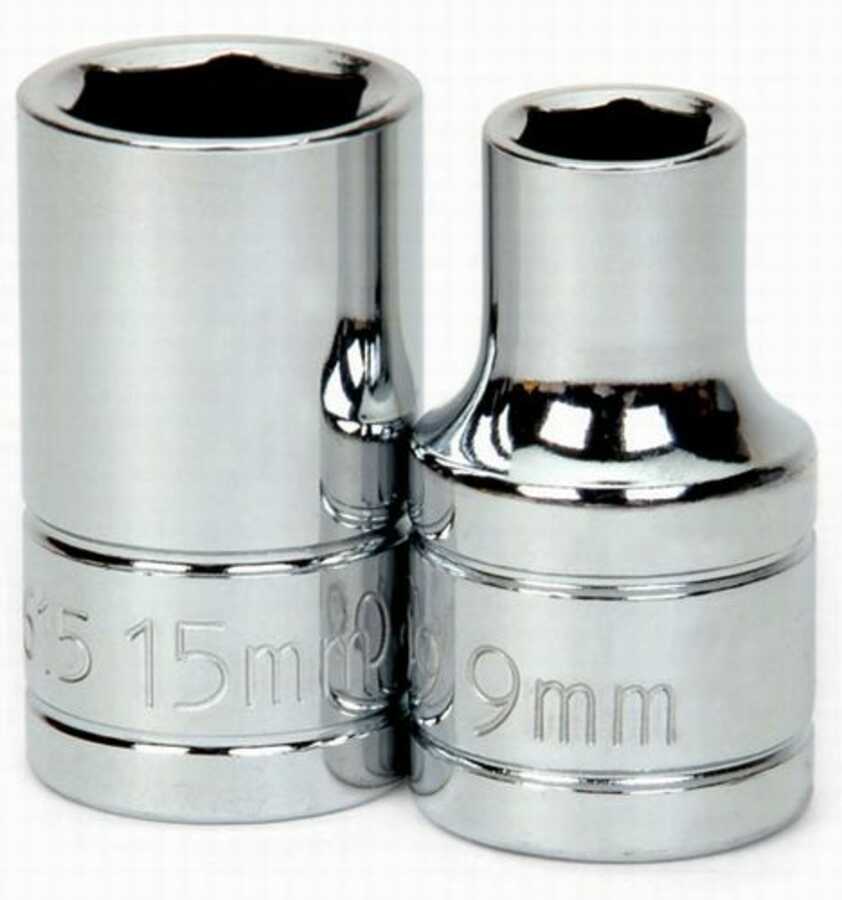 1/2" Drive 6-Point Metric 12 mm Shallow Socket