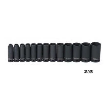 Impact Socket Set 3/8 Drive 13 Piece Deep (image for) Impact Socket Set 3/8 Drive 13 Piece Deep