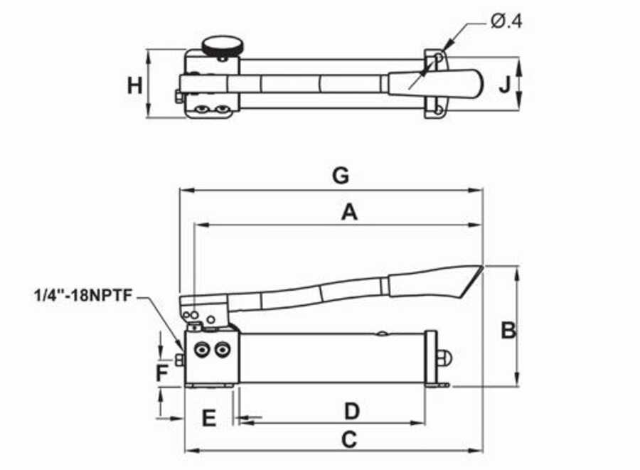 Two Speed Hand Pump 21.4 in Usable Oil Capacity