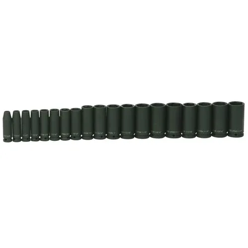 Impact Socket Set 1/2 Drive 19 Piece Deep (image for) Impact Socket Set 1/2 Drive 19 Piece Deep
