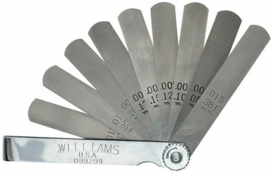 10 pc SAE and Metric Standard Feeler Gauge Set