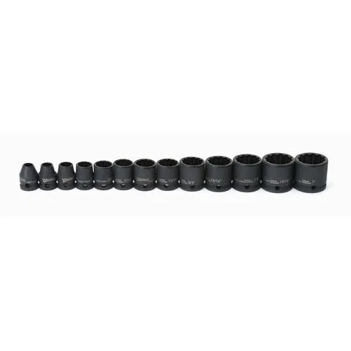 Impact Socket Set 3/8 Drive 12 Pc Std 12 Point (image for) Impact Socket Set 3/8 Drive 12 Pc Std 12 Point