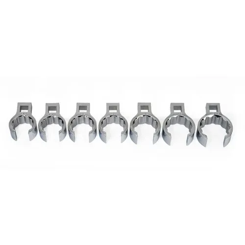 (image for) 7 pc 1/2" Drive 12-Point SAE Flare Nut Crowfoot Wrench Set on Ra