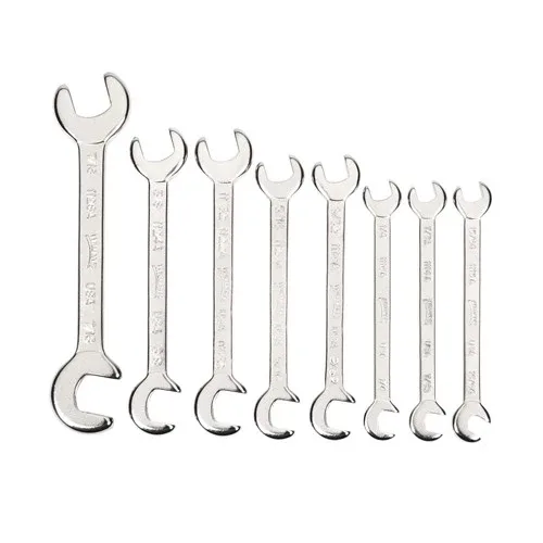 8 pc SAE Miniature 15° x 80° Double Head Open End Wrench Set (image for) 8 pc SAE Miniature 15° x 80° Double Head Open End Wrench Set