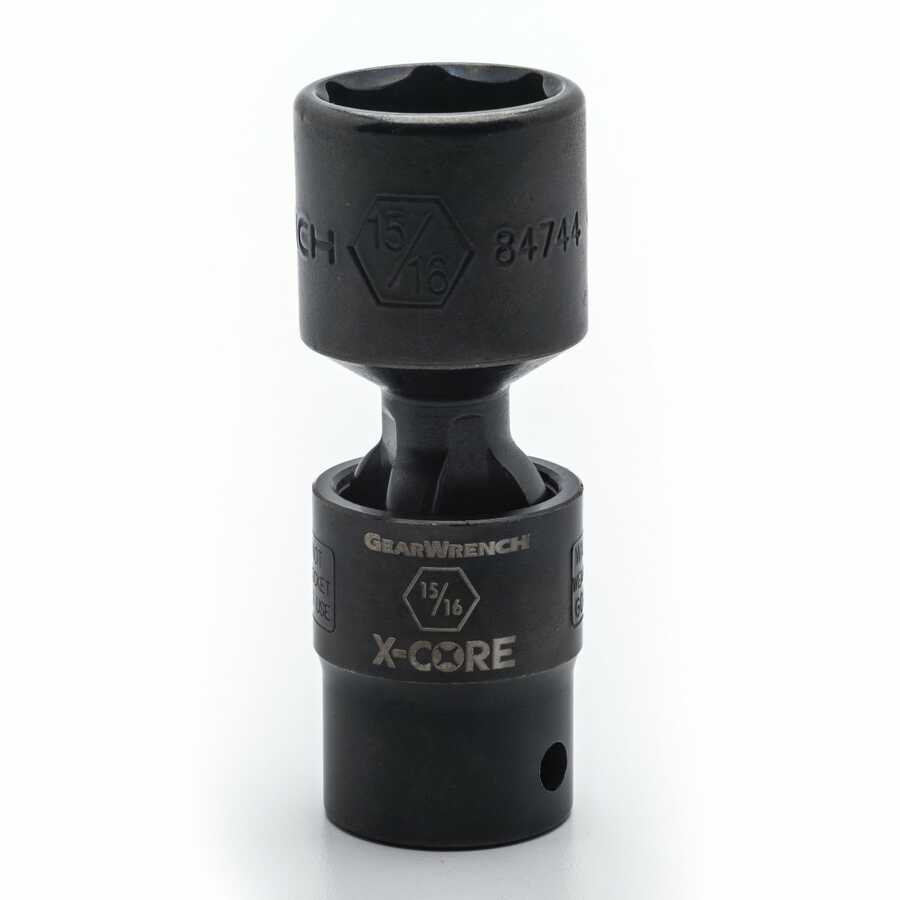 1/2" DRIVE 6 POINT STANDARD X-CORE™ PINLESS IMPACT UNIVERSAL SAE