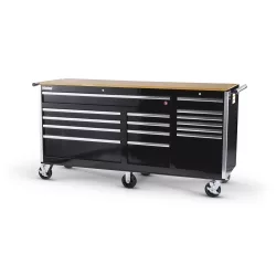 75 X 24 X 15 DRAWER WOODTOP CABINET, BLACK