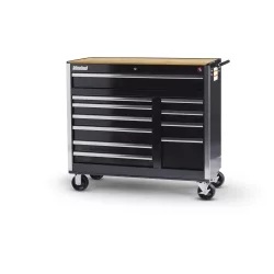 42 X 11 DRAWER WOODTOP CABINET, BLACK