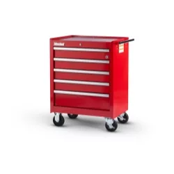 27 X 5 DRAWER MOBILE CABINET, RED 27 X 5 DRAWER MOBILE CABINET, RED