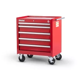 27 X 5 DRAWER MOBILE CABINET, RED 27 X 5 DRAWER MOBILE CABINET, RED
