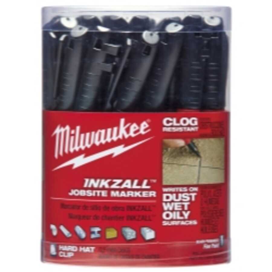 Milwaukee INKZALL Black Fine Point Jobsite Markers (36 Pack)