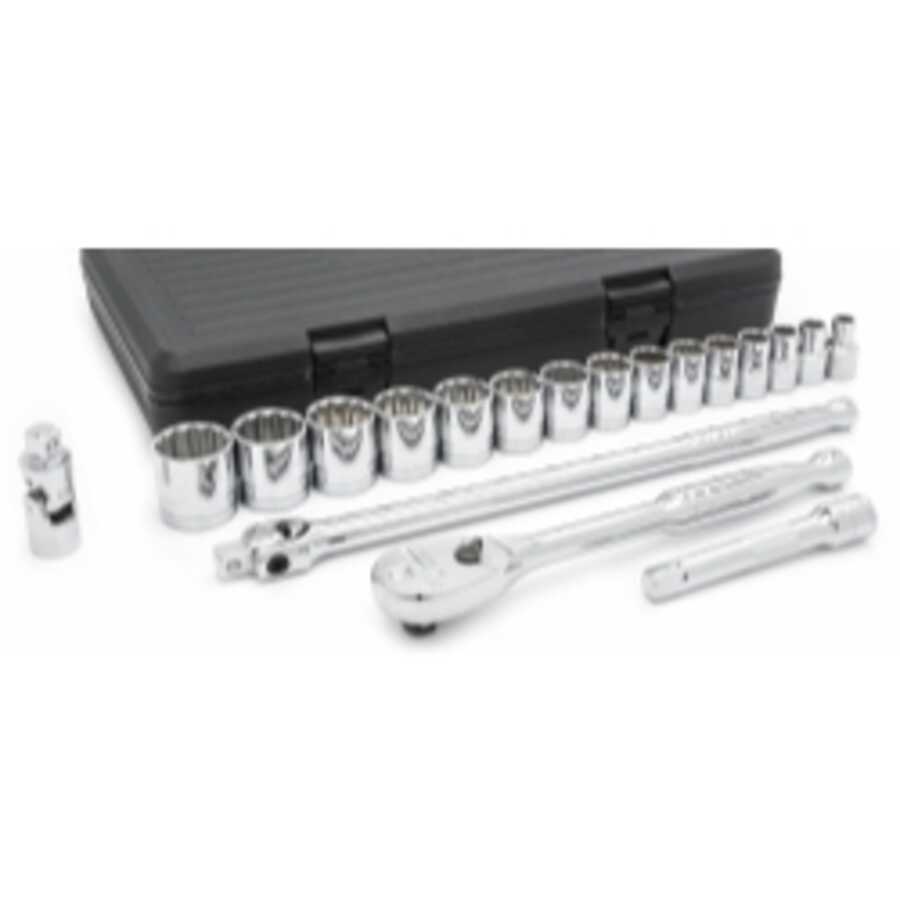 19 Pc 1/2" drive 12 Point Socket Set