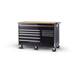 56 X 24 X 10 DRAWER WOODTOP CABINET, BLACK