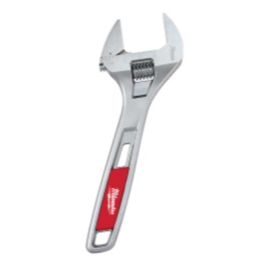 8" Wide Jaw Chrome Plated Adjustable Wrench