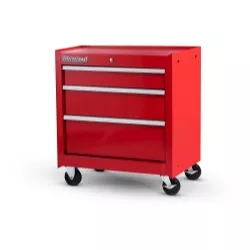 27 X 3 DRAWER MOBILE CABINET, RED 27 X 3 DRAWER MOBILE CABINET, RED