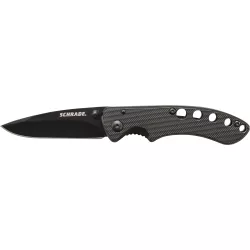 Schrade Liner Lock Folding Knife Drop Point Blade Black Aluminum Schrade Liner Lock Folding Knife Drop Point Blade Black Aluminum
