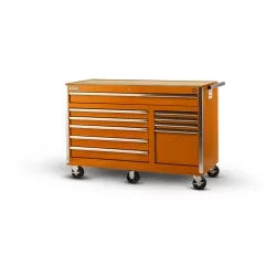 56 X 24 X 10 DRAWER WOODTOP CABINET, ORANGE