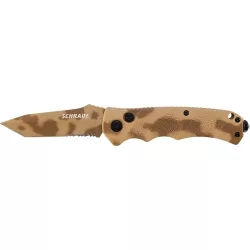 Schrade Push Button Lock Folding Knife Partially Serrated Tanto Schrade Push Button Lock Folding Knife Partially Serrated Tanto