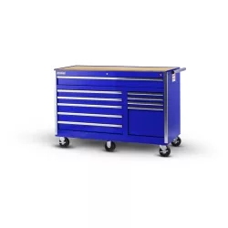 56 X 24 X 10 DRAWER WOODTOP CABINET, BLUE