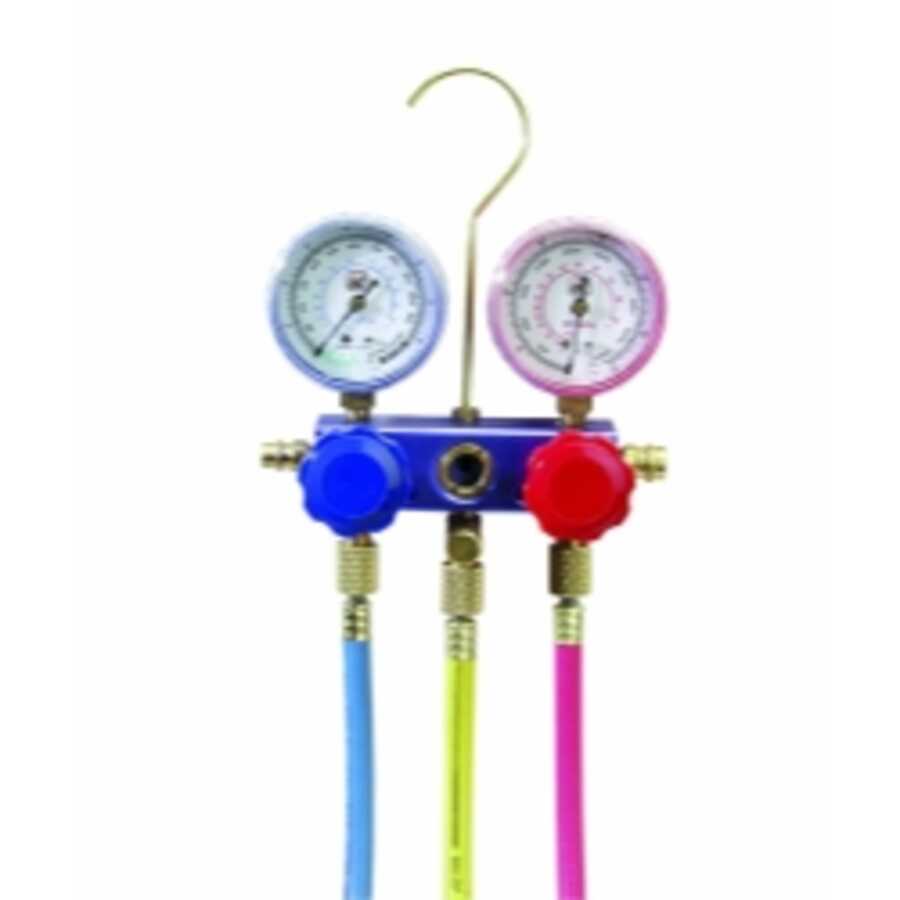 Interdynamics | MF134 | R134A Manifold Gauge Set with Hoses & Quick Connectors