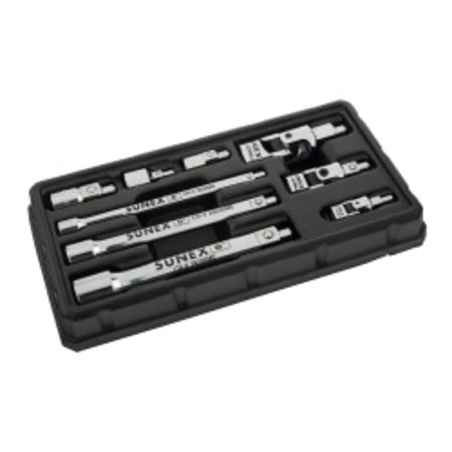 9P 1/4\", 3/8\", 1/2\" Dr Chrome Mag Unv Ext Adp Set